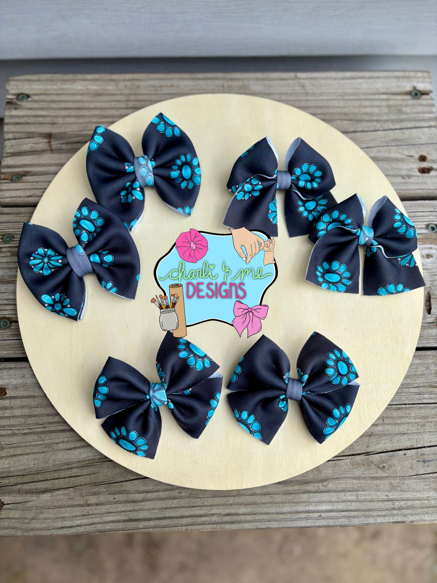 Black with Turquoise