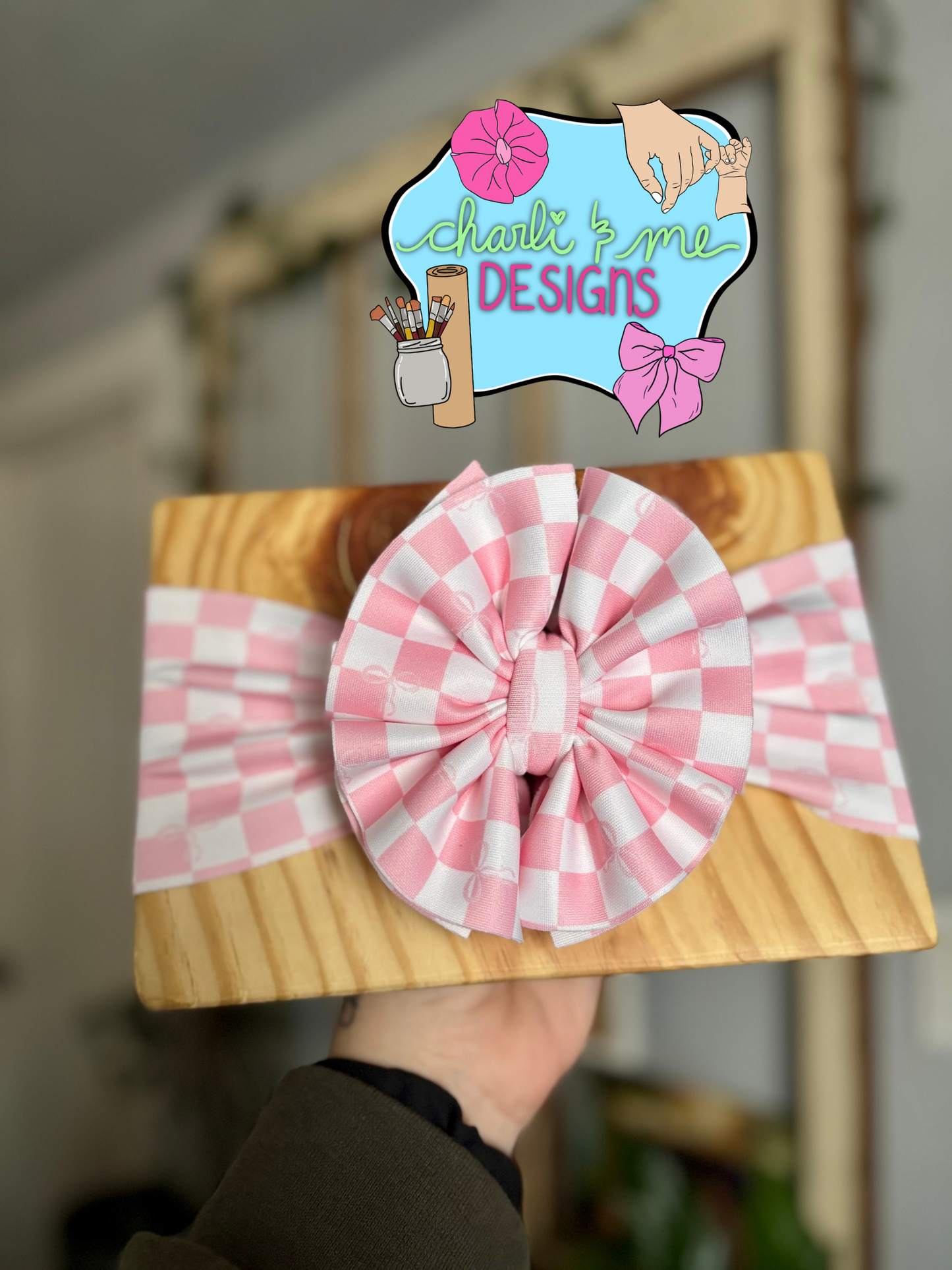 Pink with Bows Checks