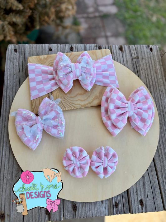 Pink with Bows Checks